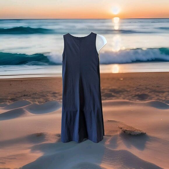 Vintage Copa Cabana Blue Fish Long Maxi T-Shirt Dress Size P Large Made in USA - Picture 2 of 7